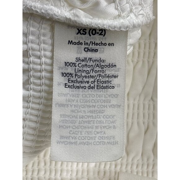 No Boundaries White Midi Skirt Smocked Waist XS (0-2) Gauzy Sheer Cotton Lined - Picture 8 of 9